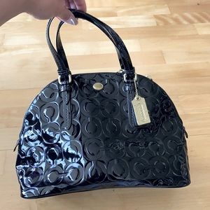 Coach black patent leather purse